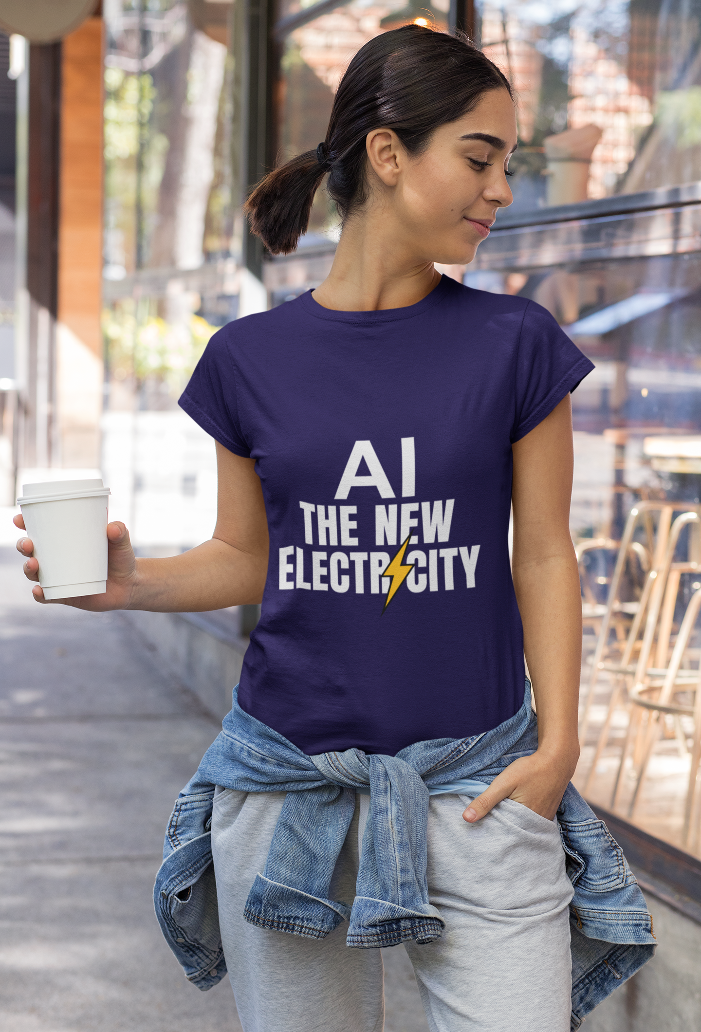AI Is The New Electricity Unisex T-shirt.
