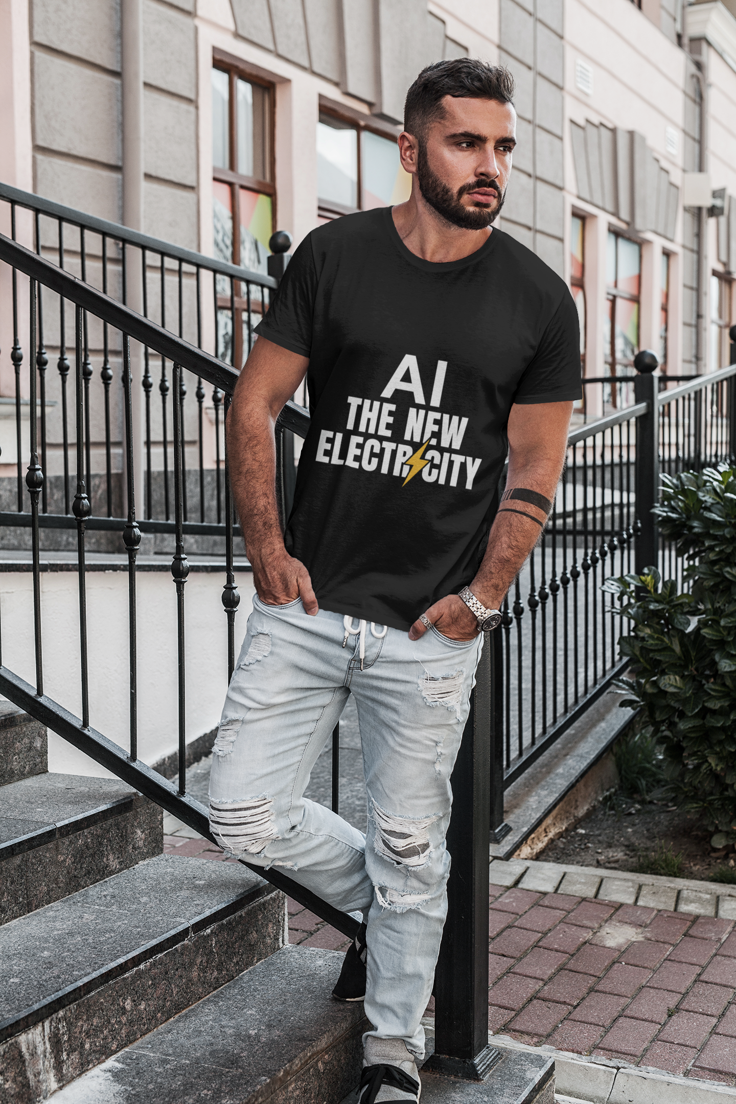 AI Is The New Electricity Unisex T-shirt.